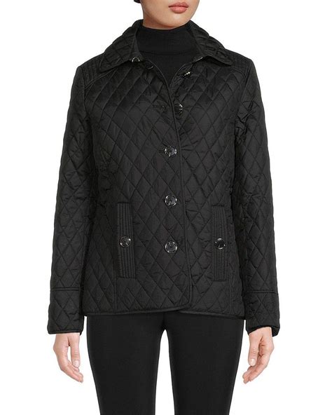 black jacket michael kors|michael kors black quilted jacket.